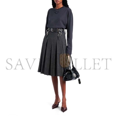 PRADA MEDIUM PUSH-LOCK LEATHER TOTE (30*21*16cm)